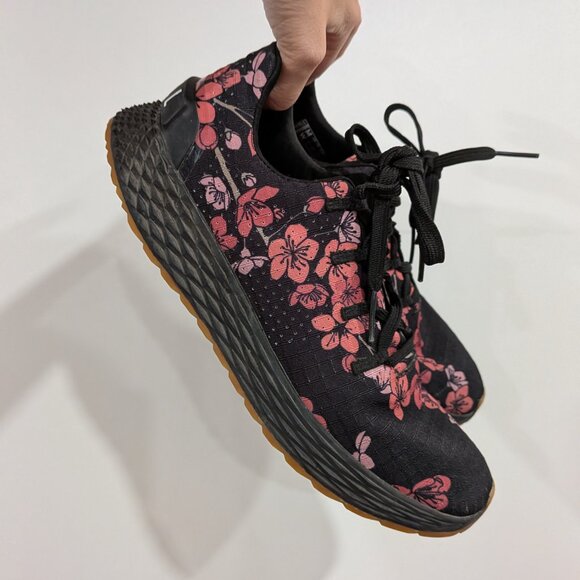 No Bull Cherry Blossom Pattern Ripstop Ahtletic Shoes Black Pink Size 9.5 - Picture 3 of 7